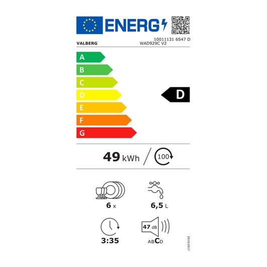 Lavavajillas Compacto VALBERG 6S47 D WAD929C V2 blanco