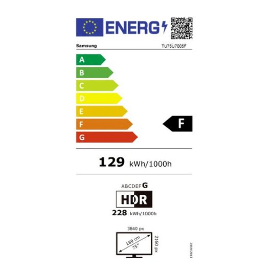 Televisor Samsung 75U7005F 4K UHD de 75 pulgadas