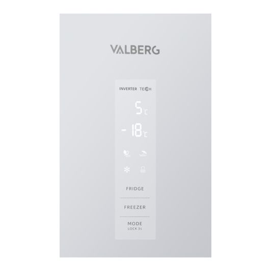 Frigorífico Combi No-Frost, 337L, 185cm, Clase C, acabado Blanco Baby Skin suave, VALBERG